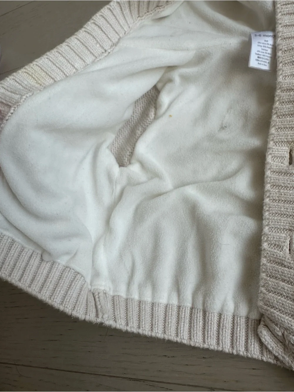 Gymboree Cream Cable-Knit Hooded Baby Sweater